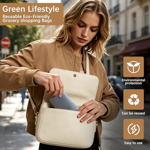 Reusable Grocery Bags 12.6 * 6.3 * 11.8 in - Non Woven Totes Bag with Reinforced Handles, Shopping Bags Bulk - color: Grey