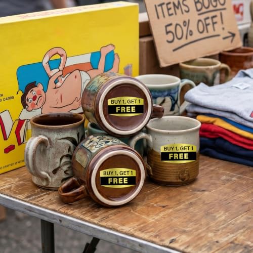 Buy 1, Get 1 Free Stickers, 1000 Pcs Sale Labels, 0.75 x 1.5 Inch