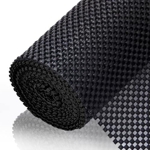 Shelf Liner for Kitchen Cabinets and Drawers, Black, 18" x 240" - color: Black, size: 18"W x 240"L