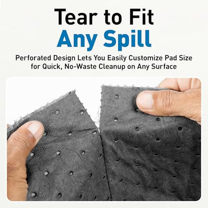 Raxwell Universal Absorbent Roll – 30” x 150 ft Heavyweight Spill Absorbent Pads, 250 GSM, Perforated Polypropylene Roll for Oil, Water, Coolants & Chemical Spill Control - size: 375 Sheets Rolls