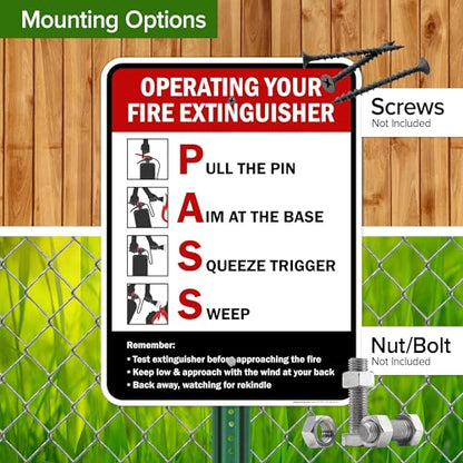 Operating Your Fire Extinguisher Pass Sign, 18x24 Inches, Rust Free .063 Aluminum, Fade Resistant, Made in USA by My Sign Center - size: 18x24 Aluminum