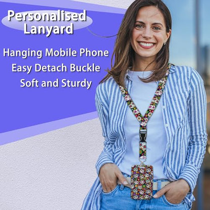 Halloween Sugar Skull Cat Badge Holder with Retractable Reel Clip,Day of the Dead Lanyards for Id Badges,Plastic Case with Carabiner Clip Vertical ID Card Protector for Women Student Office Gifts - color: Sugar Skull Cat Day of the Dead