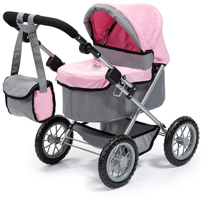 Bayer Design Baby Doll Stroller & Pram for Kids Ages 2-8, Grey/Pink - color: Grey/Pink