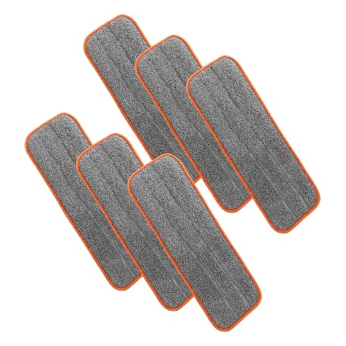 Superio Microfiber Mopping Pad, 8 x 4.5 Inch Reusable Washable Mop Replacement Pad, Streak-Free Cleaning Pad for Household Floor Cleaning - 6 Pack - color: Gray, size: 6 Pack