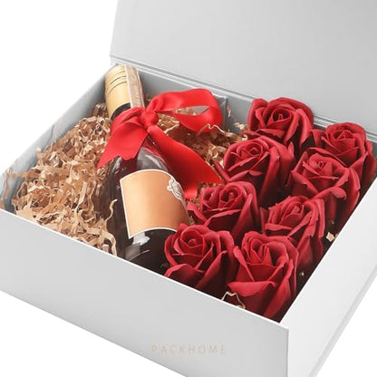PACKHOME White Gift Box 9x6.5x3.8in with Magnetic Lid - color: 9x6.5x3.8 Inch-White-Pack of 1