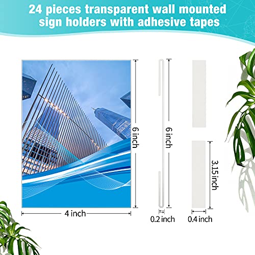 Maitys 24 Pcs Acrylic Wall Mounted Sign Holder Vertical Clear, 6 x 4 Inch - color: Vertical Style, size: 4 x 6 Inch