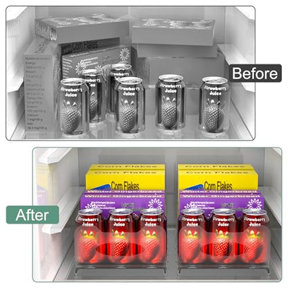 Freezer Organizer,12" Visible Fridge Organizer Rack with Removable Dividers - color: Black