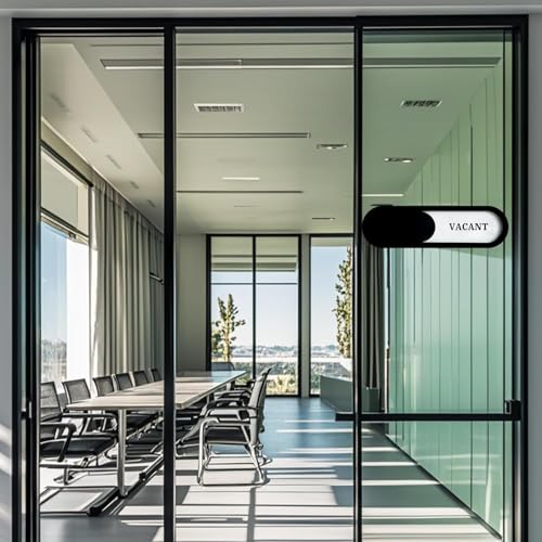 In Use/Vacant Slider Privacy Sign, Acrylic, Black 7.4x2.2in - color: In use or Vacant, size: 1 PCS