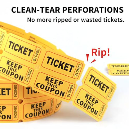 4000 Raffle Tickets Double Rolls, 50/50 Raffle Tickets for Events