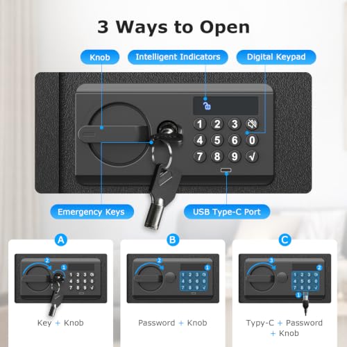 Bonsaii Security Safe Box With Keypad Lock 1.2 Cu.Ft for Cash Jewelry Home - size: 1.2 cu.ft.