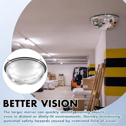 Sintuff 2 Pcs 18'' 270 Degree Corner Dome Mirror, Impact-Resistant Acrylic Corner Dome, High Viewing Angle, Security and Safety Mirror for Blindspot