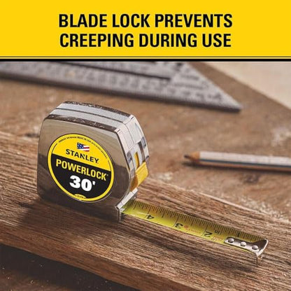 STANLEY PowerLock Tape Measure, 30-Foot (33-430) - size: 9.1 m
