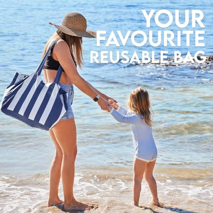Dock & Bay Everyday Beach Tote Bag - Reusable Carrier Bag for Daily Use - Carries Up to 10kg - 100% Recycled Materials - color: Cabana - Malibu Pink