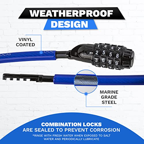 DocksLocks Weatherproof Straight Security Combination Bike Cable Lock, 25ft - size: 25ft