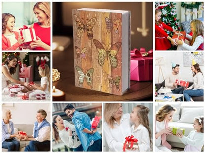 Book Safe with Key Lock - Hidden Diversion Safe for Cash & Jewelry, Anti-Theft Fireproof Money Storage Box (9.5x6.2x2.2 Inch) | Hollow Book Secret Safe for Home/Office/Travel (Butterfly - Key Lock) - color: Butterfly - Key Lock