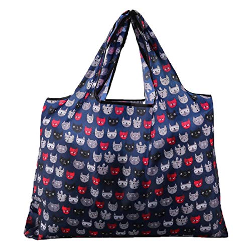 Reusable Grocery Bag, 2 Packs Large Washable - color: L-cattie