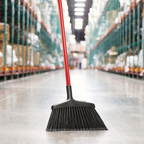 Libman Commercial 997 Wide Commercial Angle Broom, 55" Length, 15" Width, Black/Red, ‎Steel, Plastic/Synthetic Fibers, (Pack of 6)