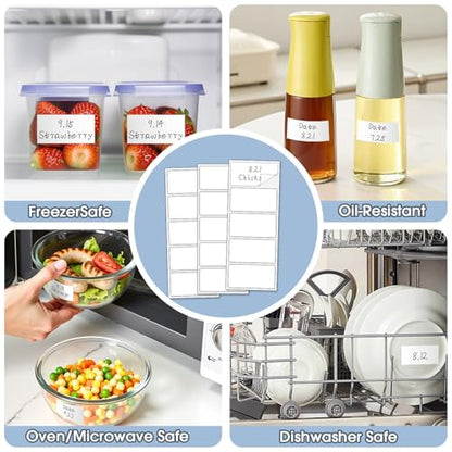 TechMark Blank Removable Freezer Labels, Waterproof & Oil Resistant Stickers for Food Containers, Jars & Pantry Organization (1" x 2") 200 Sheets