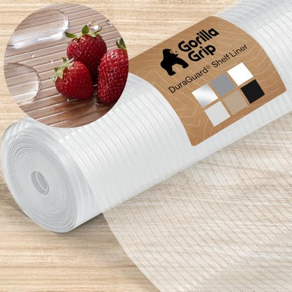 GORILLA GRIP Shelf Liner, Non-Adhesive Cabinet Liners, 24"x30' Clear - color: Clear (Ribbed), size: 24" X 30'