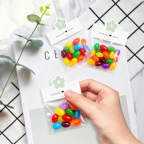 joycraft Jewelry Packaging for Small Business – 100Pcs White Bracelet Display Cards with Clear Bags, Small Handmade Jewelry Display Set for Bracelets, Key Chains, Earring, DIY Craft - color: White with Green