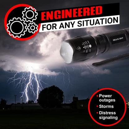 GearLight LED Flashlight Bright, Zoomable Tactical Flashlights with High Lumens and 5 Modes for Emergency and Outdoor Use -Camping Accessories -S1000 - S1000-1 Pack, (Batteries Included) - color: 1 Pack, (Batteries Included)