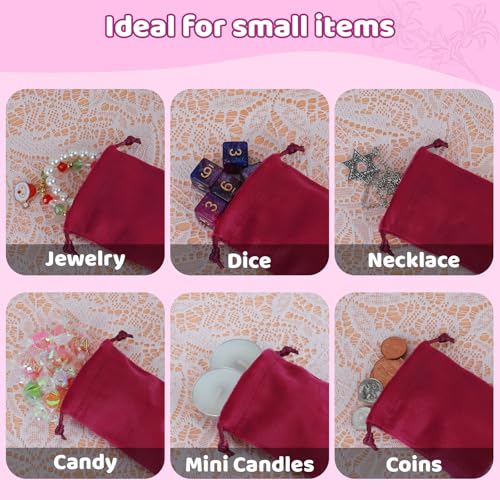 Tapleap 12Pcs Small Jewelry Bags, 2¾x 3½” Red Velvet Drawstring Pouch - color: Red, size: 2¾ x 3½in