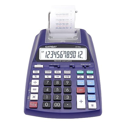 CATIGA Printing Calculator with Tape Print Out - 10 Key Adding Machine with Paper Roll, Desktop Electric Calculator for Accounting, Business, Finance, Home Office Use CP90A - color: 4) Purple