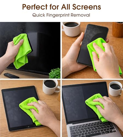 KitchLife Microfiber Cleaning Cloth Roll, 100 Pack - Tear-Away Microfiber Paper Towels, Lint-Free, Reusable, Washable for Kitchen, Car, Dishes, and Sensitive Surfaces (Neon Green) - color: Neon Green, size: 100 Pack