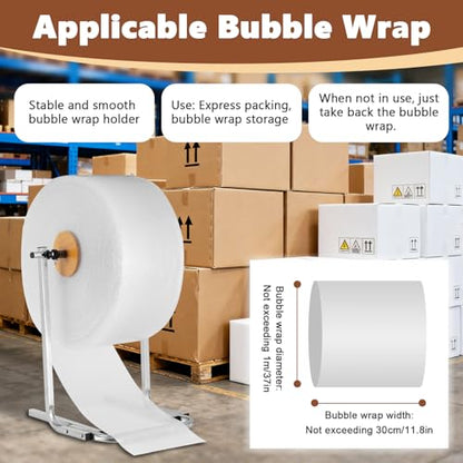 12 inch Manual Bubble Wrap Roll Dispenser, Easy Film Replacement