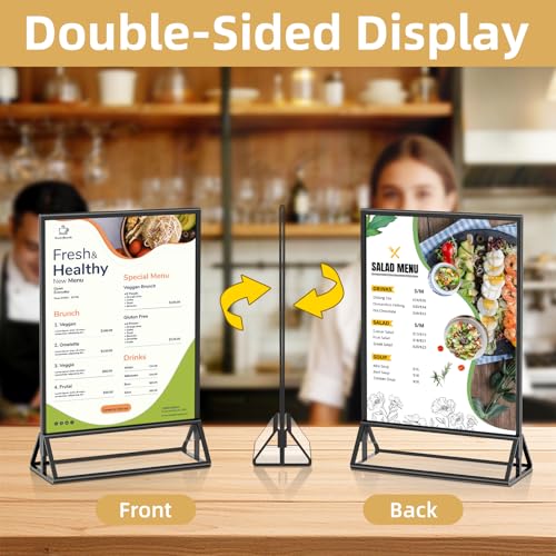 PPH-Sisy Acrylic Sign Holder 5x7 Double-Sided Black Picture Frames Clear Sign Holder for Flyer Holder Menu Holder Wedding Table Number Holder Photo Frame - 6 Pack - color: Black, size: 5x7-6 Pack
