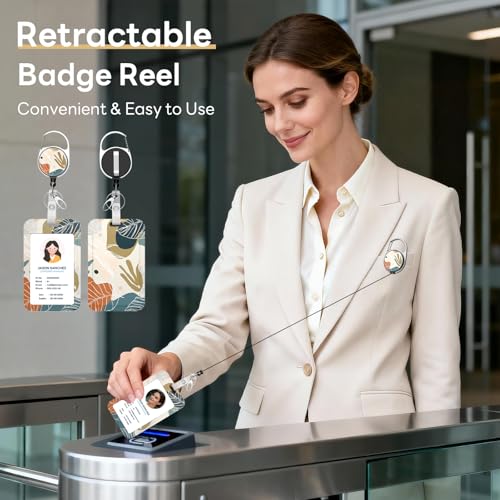 Retractable Badge Holder with Detachable Lanyard, Bohemia - color: Bohemia