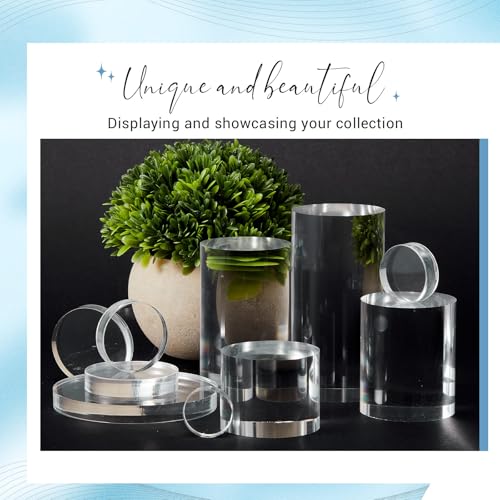 Marsui 10 Pcs Acrylic Display Blocks Transparent Solid, 10 Sizes, Round - color: Round, size: 10 Sizes