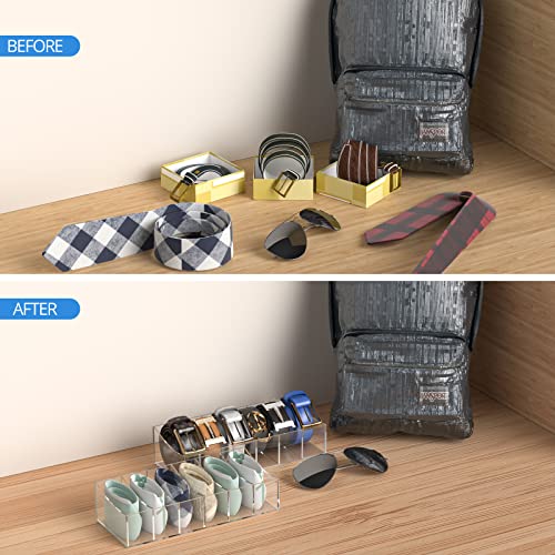 Acrylic Belt Organizer - color: 6 Compartments