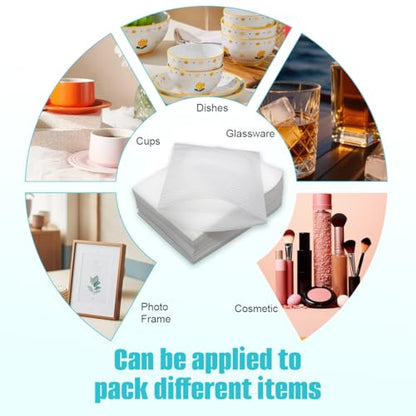 100 Sheets 4x6 Inch Cushion Foam Sheets, Protective Packing Foam Wrap for Fragile Items, Alternative to Bubble Wrap for Moving Shipping Supplies - size: 10 x15 cm