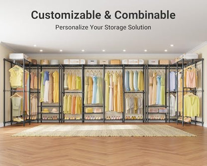 VIPEK V40 Plus Clothes Rack, Large Modular Closet System for Hanging - color: Black, size: V40 Plus