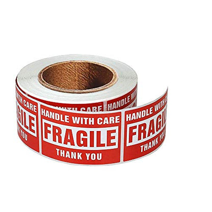 enko 1 Roll 4 x 6 in Large Fragile Stickers for Moving and Shipping - color: 1 Roll - 500 Labels, size: 4 x 6 inch
