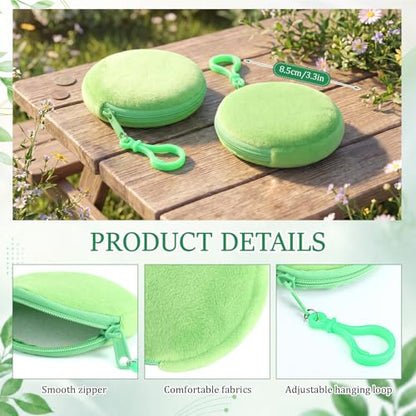 Sanwuta Canvas Tote Bags with Zipper Plush Purse Craft - color: Green