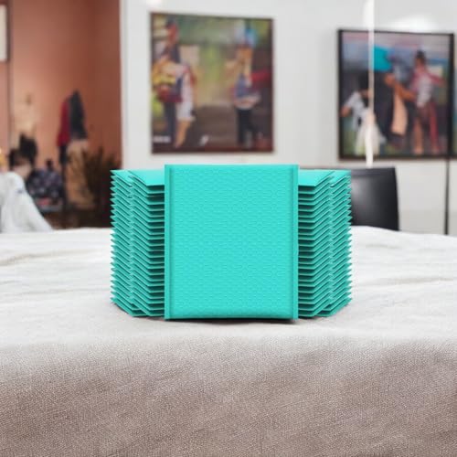 iMBAPrice 9.5x14.5 Inches Teal Color Poly Bubble Bag, 100-Pack Large Size #4 Self Seal Poly Bubble Mailers Padded Packing Envelopes (Total100 Bags) - color: Teal, size: 9.5"x 14.5" (100 Bags)