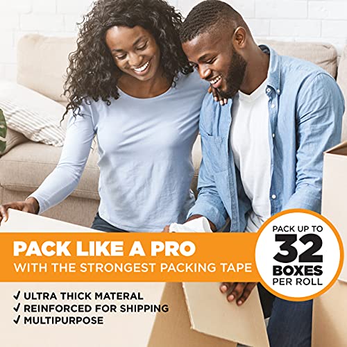 Tape King® Clear Packing Tape (12 Rolls) | 60 Yards Per Roll Heavy Duty Packing Tape 2.7mil Strong Adhesive for Moving Boxes, Shipping Cartons, Office Use, Storage & Wrapping - size: 2" Wide, 2.7 Mil Thick, 60 yd.