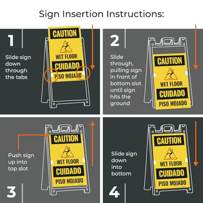 Caution Wet Floor Sign Kit, - size: 18x24 Inches, style: A-frame + 2 Panel Kit