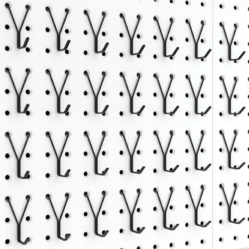 HUHOLE 40 Pack 1 Inch Black Pegboard L Hooks - style: 1" L-Hook 40PC Black