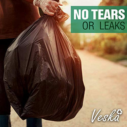 Veska Contractor Garbage Bags 55 Gallon 3 MIL Heavy Duty (MegaValue 50 Bags w/Ties) Contractor Trash Bags 50-60 Gallon 3 Mil Contractor Bag Heavy Duty 55 Gallon, Extra Large Industrial Contractor
