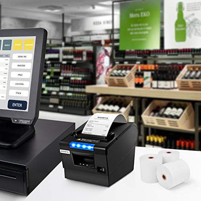 MUNBYN Thermal Receipt Paper 3 1/8 x 230ft, Work for Star Micronics TSP100 TSP143 Epson 80mm Receipt Printer Square POS Register, 80mm Thermal Receipt Paper, BPA Free, 20 Rolls - size: 3 1/8" x 230', style: 20 Rolls