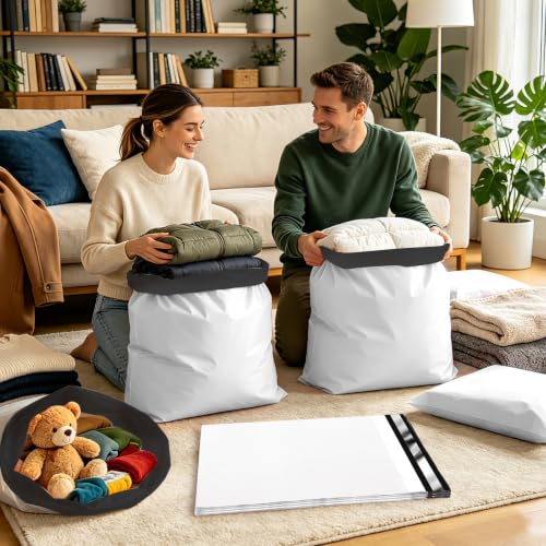 10Pack Thick Large Poly Mailers Bags 19x24 for Clothes and Small Bussiness - color: White, size: 10 Pack-19x24