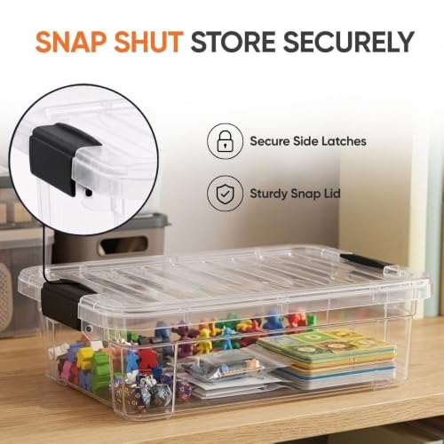 Superio 13.7 Quart Clear Plastic Storage Bin with Lid, Stackable Organizer Box, BPA-Free Storage Container for Home, Garage, School & Office, 2 Pack - size: 13.7 Quart