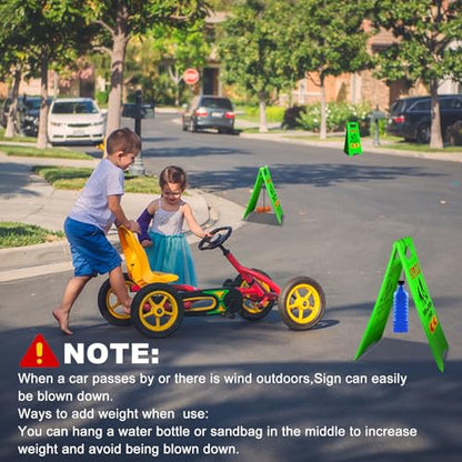XPCARE 4 Pack 24 IN Slow Down Kids at Play Sign for Street Neighborhoods