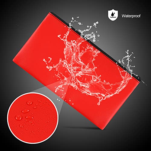 2 Pieces Money Bags with Zipper, 11x6.1 inch Money Pouch, Bank Bag, Cash Bag, Check Wallet, Cosmetics(Red) - color: Red, size: 2 Pieces