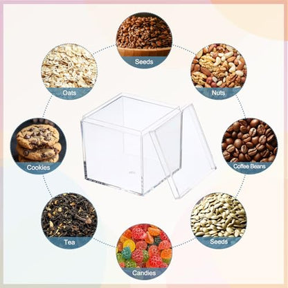 uxcell 2 Pcs Small Acrylic Box with Lid, 3.1" x 3.1" x 4.3" Decorative Storage Box Jewelry Display Case for Store Snacks Candies, Wedding Festival Party Gifts, Clear(Rectangle) - size: 3.1" x 3.1" x 4.3", style: Rectangle