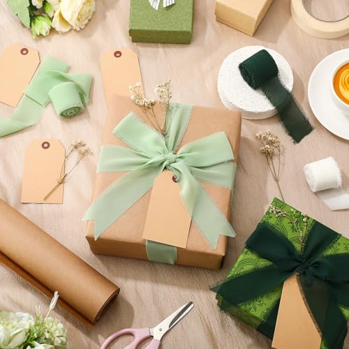 Suncalla 16 Pcs Wrapping Paper Set 16 Inch x 16 ft Elegant Neutral, Green - color: Green