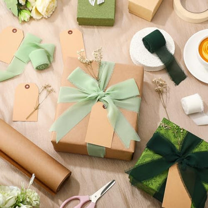 Suncalla 16 Pcs Wrapping Paper Set 16 Inch x 16 ft Elegant Neutral, Green - color: Green